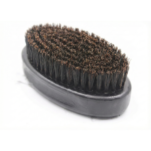BabyGangster 360° Boar Bristle Beard Wave Brush and Comb with PU Leather Holder
