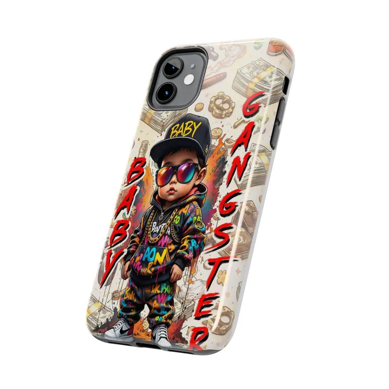 BABY GANGSTER™ Iphone phone case | Cute Urban Kid Illustration, Money Cigar Pattern - Image 5