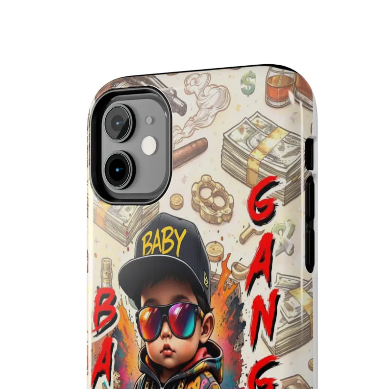 BABY GANGSTER™ Iphone phone case | Cute Urban Kid Illustration, Money Cigar Pattern - Image 4