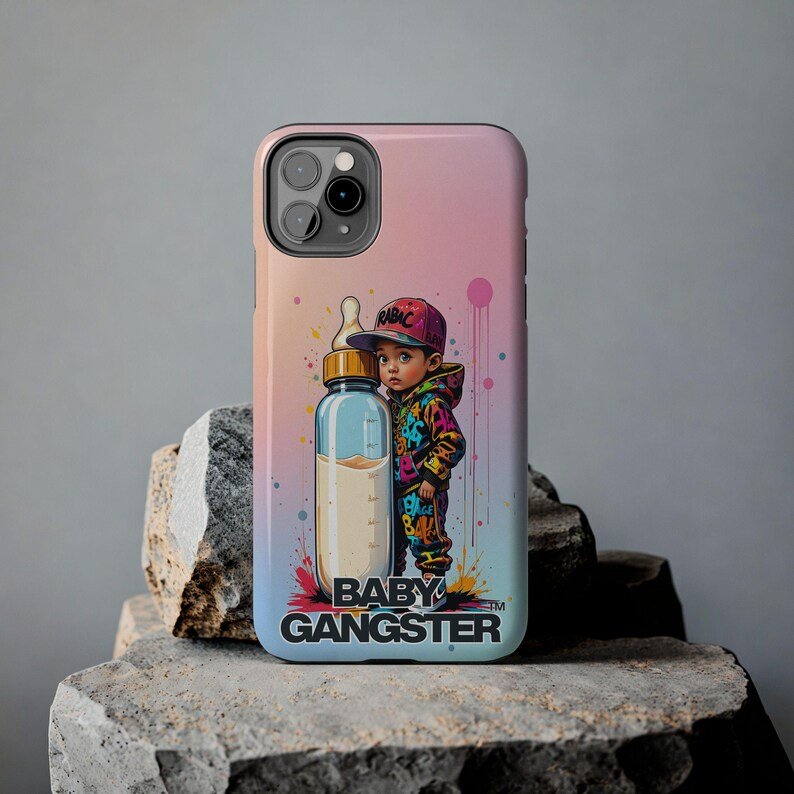 BABY GANGSTER™ artwork Iphone CellPhone Case | Cute Urban Baby Bottle design - Image 5