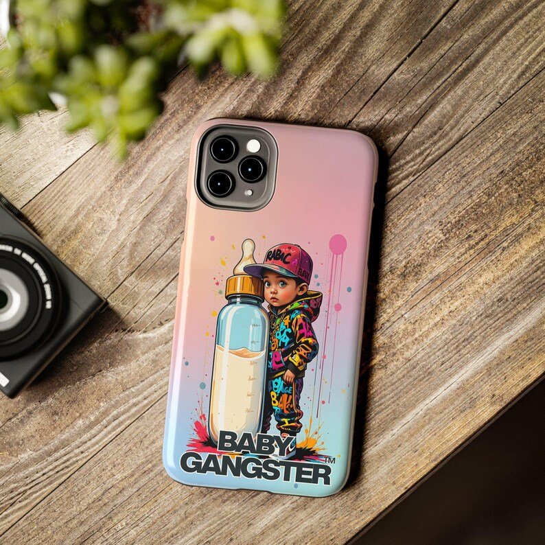 BABY GANGSTER™ artwork Iphone CellPhone Case | Cute Urban Baby Bottle design - Image 4