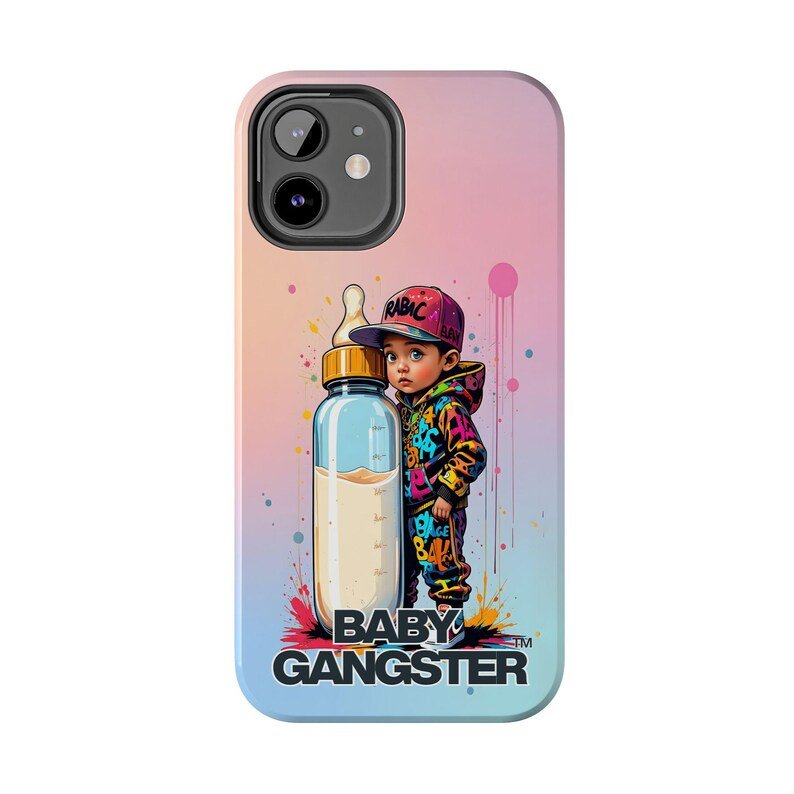 BABY GANGSTER™ artwork Iphone CellPhone Case | Cute Urban Baby Bottle design - Image 2