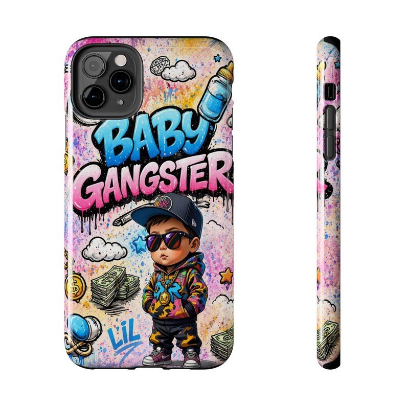 Baby Gangster Iphone phone case | graffiti hip hop baby illustration - Image 4