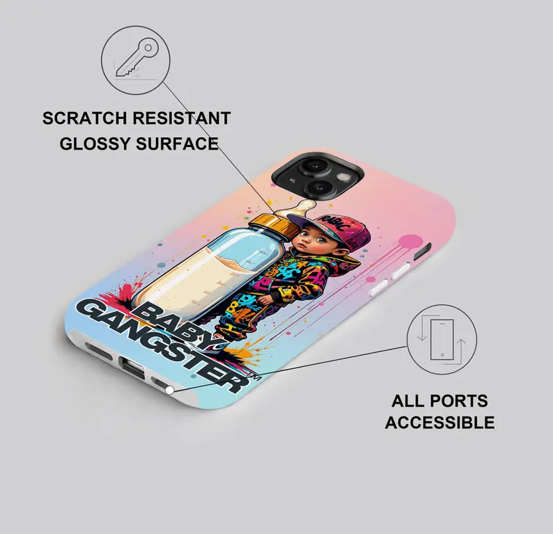 Baby Gangster art Andriod Cellphone case Phone Case, graffiti baby bottle design - Image 2