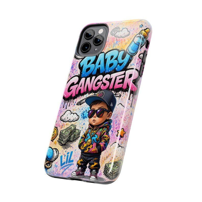 Baby Gangster Iphone phone case | graffiti hip hop baby illustration - Image 3