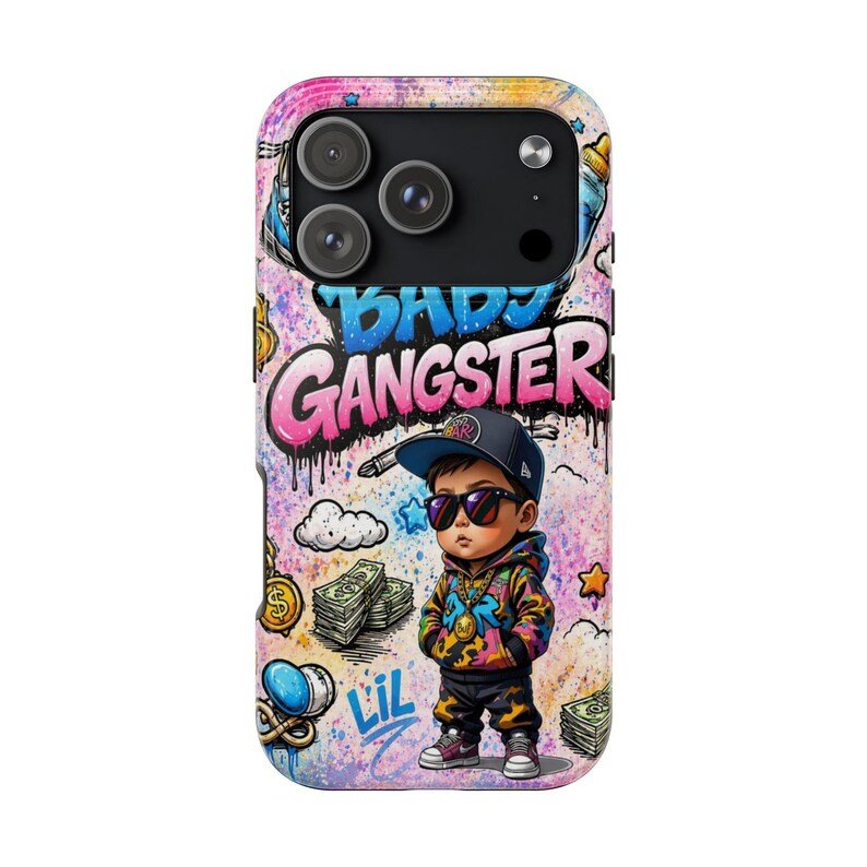 Baby Gangster Iphone phone case | graffiti hip hop baby illustration - Image 2