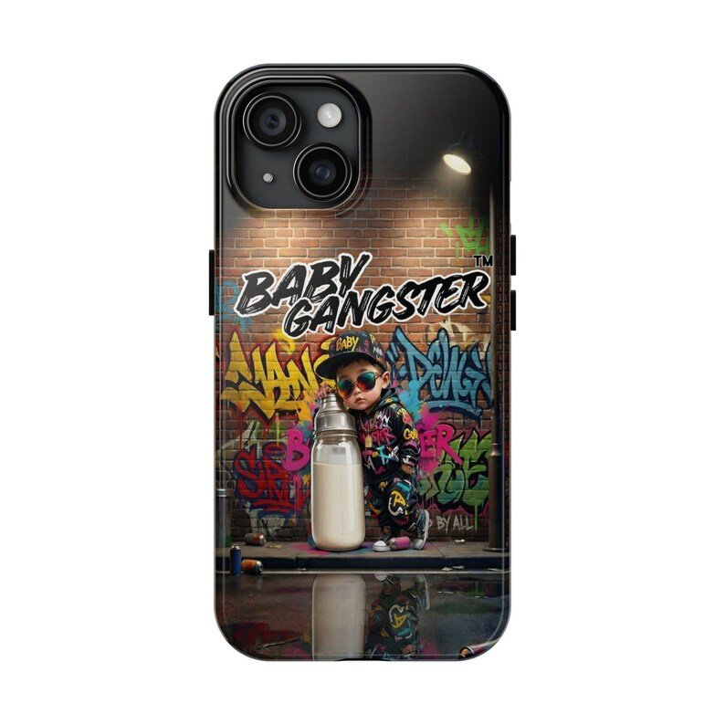 Baby Gangster Iphone Phone Case | Graffiti Urban Art, Baby with Bottle - Image 5