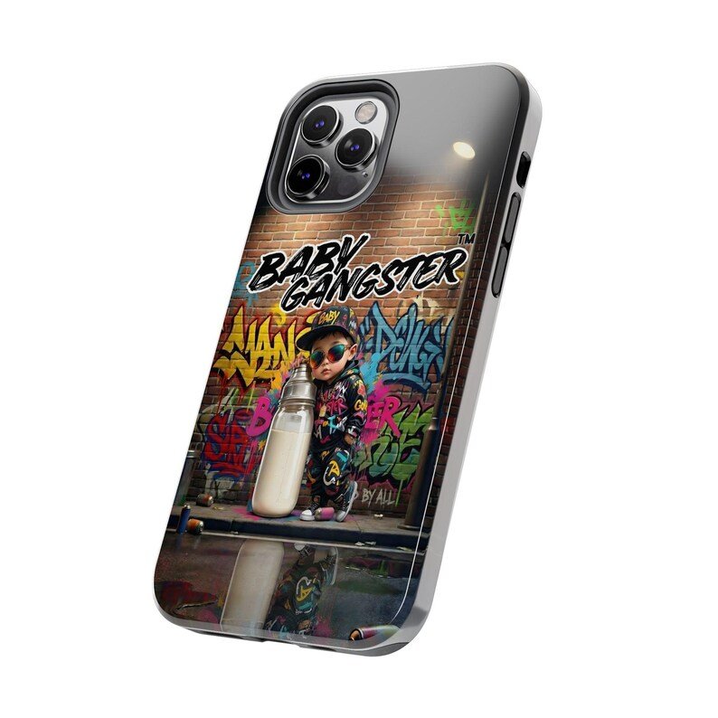 Baby Gangster Iphone Phone Case | Graffiti Urban Art, Baby with Bottle - Image 4
