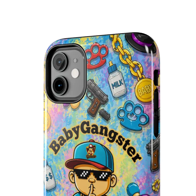 Baby Gangster Code of Silence Iphone Cellphone case | Cute gangster baby illustration - Image 5